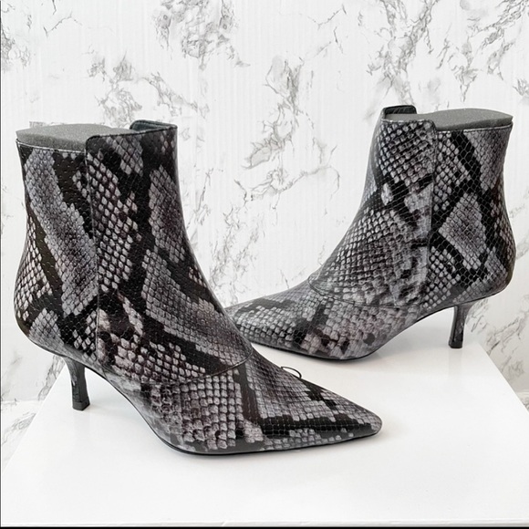 Anine Bing Ava Boots Cloudy Blue Python 36 6 kitten heel pointed toe - Picture 4 of 10